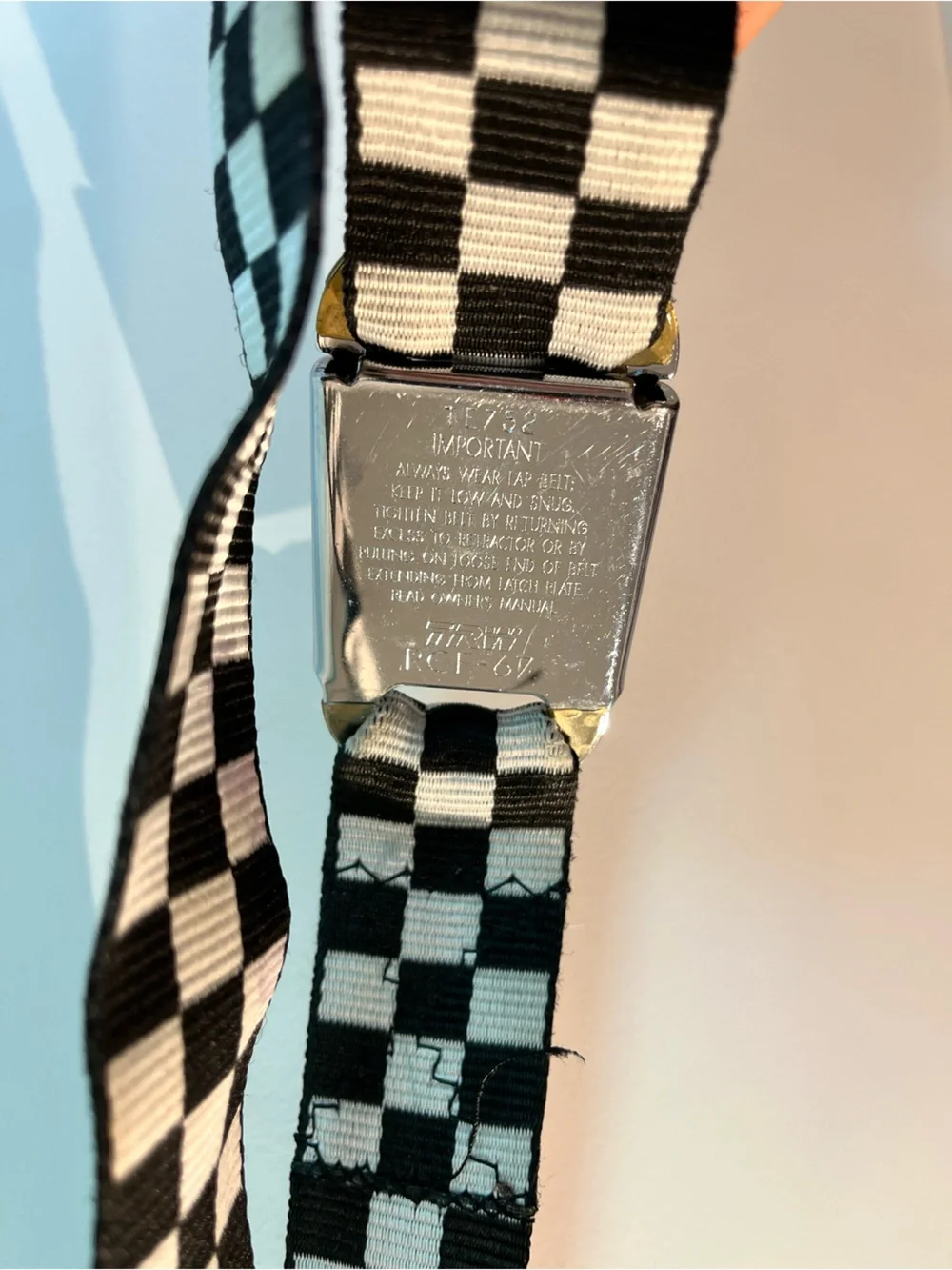 Vintage Unisex Checkerboard Chevy “Seatbelt” Adjustable Belt